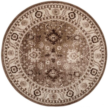 Safavieh 3 x 3 ft. Vintage Hamadan Power Loomed Round Area Rug, Taupe VTH214T-3R